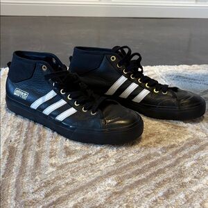 adidas Matchcourt Snoop X Gonz Collab Black Leather Hi Top Sneakers